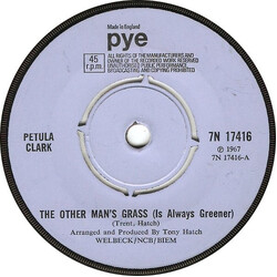 Petula Clark The Other Man's Grass Is Always Greener / At The Crossroads USED VINYL 7INCH SINGLE 45 RPM