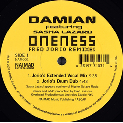 Damian Drăghici / Sasha Lazard Oneness (Fred Jorio Remixes) Vinyl 12" USED