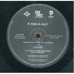 R. Kelly / Jay-Z Take You Home With Me A.K.A. Body / Get This Money USED VINYL 12INCH PROMO 33 S RPM