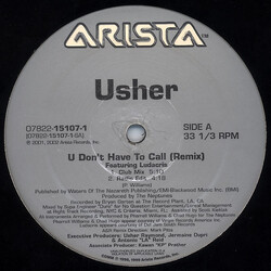 Usher U Don't Have To Call (Remix) USED VINYL 12INCH 33 S RPM