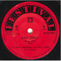 Louis Armstrong / Gary Crosby (2) Easy Street / Lazy Bones USED VINYL 45 RPM 7INCH SINGLE