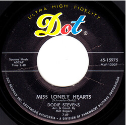 Dodie Stevens Miss Lonely Hearts / Poor Butterfly USED VINYL 7INCH 45 RPM SINGLE