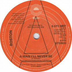 Boston A Man I'll Never Be USED VINYL 7INCH 45 RPM SINGLE PROMO