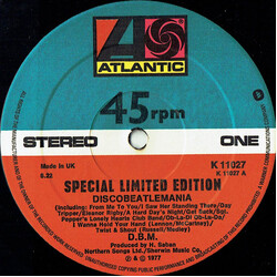 D.B.M. Discobeatlemania USED VINYL 12INCH 45 RPM LIMITED EDITION PARTIALLY MIXED STEREO