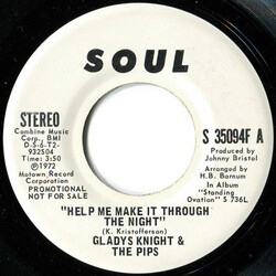 Gladys Knight And The Pips Help Me Make It Through The Night Vinyl 7" USED