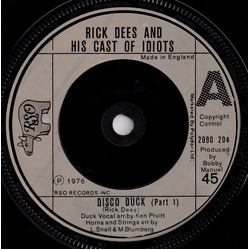 Rick Dees & His Cast Of Idiots Disco Duck Vinyl 7" USED