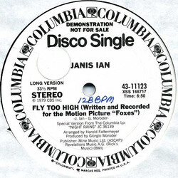 Janis Ian Fly Too High USED VINYL 12INCH 33 S RPM SINGLE PROMO