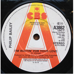 Philip Bailey I'm Waiting For Your Love USED VINYL 7INCH 45 RPM SINGLE PROMO STEREO