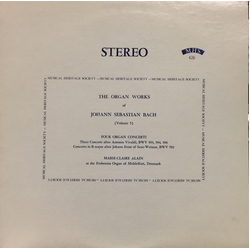 Johann Sebastian Bach / Marie-Claire Alain The Organ Works of Johann Sebastian Bach (Volume 5) - Four Organ Concerti Vinyl LP USED