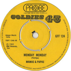 The Mamas & The Papas Monday Monday / Creeque Alley Vinyl 7" USED