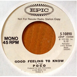 Poco (3) Good Feeling To Know USED VINYL 7INCH 45 RPM PROMO STEREO MONO
