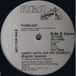 Forecast Happy Days (Hip Hip Hooray) USED VINYL 12INCH PROMO