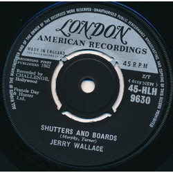 Jerry Wallace Shutters And Boards Vinyl 7" USED