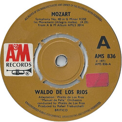 Waldo De Los Rios Mozart Symphony No. 40 In G Minor K550 USED VINYL SINGLE 45 RPM 7INCH