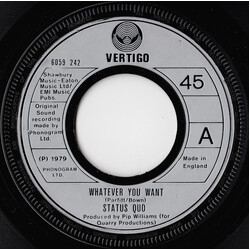 Status Quo Whatever You Want USED VINYL 7INCH 45 RPM SINGLE