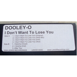 Dooley O I Don't Wanna Lose You USED VINYL 12INCH WHITE LABEL PROMO