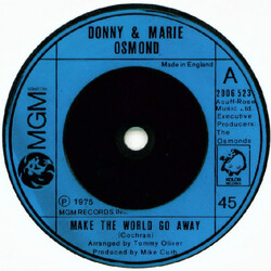 Donny & Marie Osmond Make The World Go Away USED VINYL 7INCH 45 RPM SINGLE