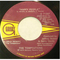 The Temptations / The Temptations Band Happy People / Happy People (Instrumental) USED VINYL 7INCH 45 RPM SINGLE