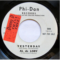 Al De Lory Yesterday / Traffic Jam USED VINYL 7INCH 45 RPM SINGLE PROMO