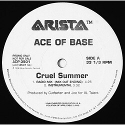 Ace Of Base Cruel Summer USED VINYL 12INCH 33 S RPM PROMO
