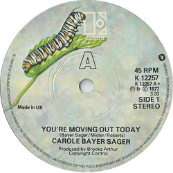 Carole Bayer Sager You're Moving Out Today Vinyl 7" USED