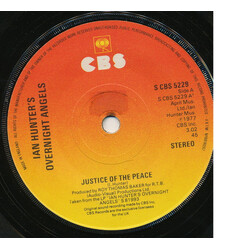 Ian Hunter's Overnight Angels Justice Of The Peace USED VINYL 7INCH 45 RPM SINGLE