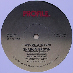 Sharon Brown I Specialize In Love USED VINYL 12INCH 33 S RPM SINGLE STEREO