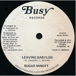 Sugar Minott Leaving Babylon USED VINYL 12INCH 45 RPM
