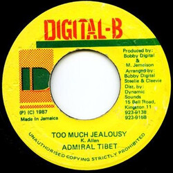 Admiral Tibet Too Much Jealousy USED VINYL 7INCH 45 RPM