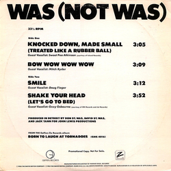 Was (Not Was) Selections From Born To Laugh At Tornadoes Vinyl 12" USED