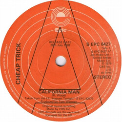 Cheap Trick California Man USED VINYL 7INCH SINGLE PROMO 45 RPM