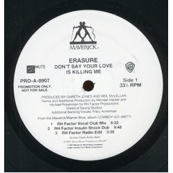 Erasure Don't Say Your Love Is Killing Me Vinyl 12" USED