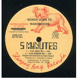 Bonzo Goes To Washington 5 Minutes USED VINYL 12INCH PROMO 45 RPM