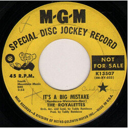 The Royalettes It's A Big Mistake USED VINYL 7INCH 45 RPM PROMO