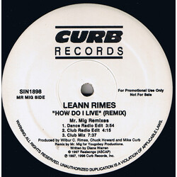 LeAnn Rimes How Do I Live (Remix) USED VINYL 12INCH 33 S RPM PROMO