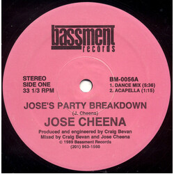 Jose Cheena Jose's Party Breakdown USED VINYL 12INCH 33 S RPM