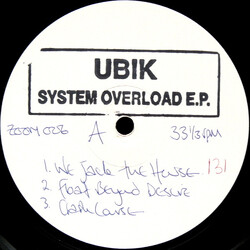 Ubik System Overload E.P. USED VINYL 12INCH 33 S RPM EP WHITE LABEL