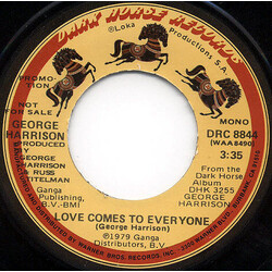 George Harrison Love Comes To Everyone USED VINYL 7INCH 45 RPM SINGLE PROMO STEREO MONO