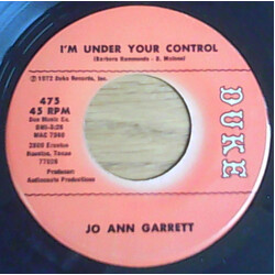 Jo Ann Garrett I'm Under Your Control USED VINYL 7INCH 45 RPM SINGLE