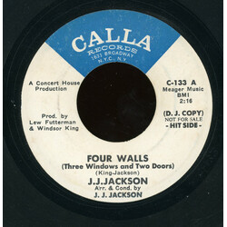 J.J. Jackson Four Walls (Three Windows And Two Doors) / Here We Go Again USED VINYL 7INCH 45 RPM SINGLE PROMO