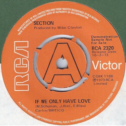 Section (3) If We Only Have Love USED VINYL 7INCH 45 RPM SINGLE PROMO