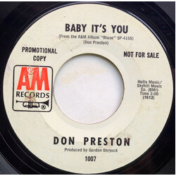 Don Preston (2) Baby It's You USED VINYL 7INCH SINGLE 45 RPM PROMO