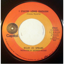 Billie Jo Spears I Stayed Long Enough / Come On Home Vinyl 7" USED