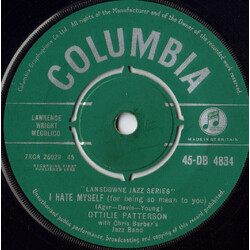 Ottilie Patterson / Chris Barber's Jazz Band I Hate Myself (For Being So Mean To You) Vinyl 7" USED