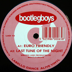 Bootleg Boys Euro Friendly / Last Tune Of The Night VINYL 12" USED