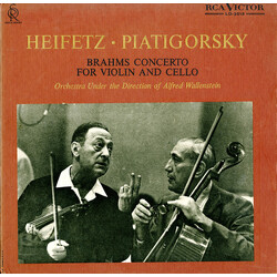 Johannes Brahms / Jascha Heifetz / Gregor Piatigorsky / Alfred Wallenstein / RCA Victor Symphony Orchestra Concerto For Violin And Cello Vinyl LP USED