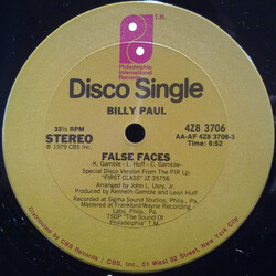 Billy Paul False Faces USED VINYL 12INCH 33 S RPM