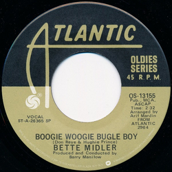 Bette Midler Boogie Woogie Bugle Boy / Do You Want To Dance ? Vinyl 7" USED