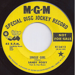 Sandy Posey Single Girl / Blue Is My Best Color Vinyl 7" USED