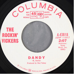 The Rocking Vickers Dandy USED VINYL 7INCH 45 RPM PROMO STYRENE